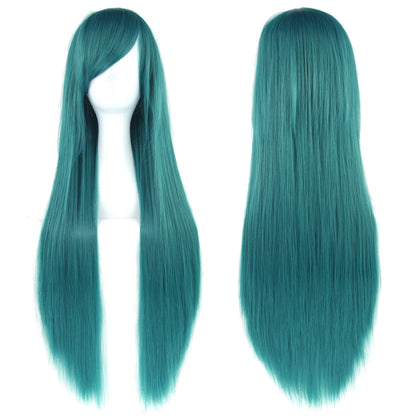 80cm Long Synthetic Cosplay Wig – Straight Hair, 36 Colors