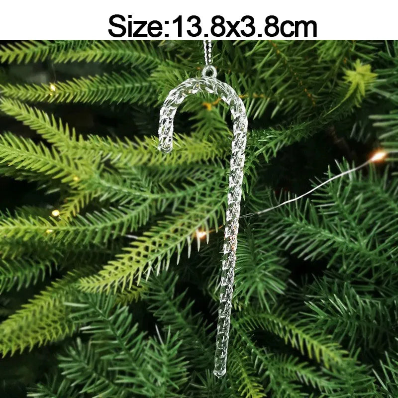 Crystal Acrylic Christmas Tree Hanging Ornaments – 5-Pack