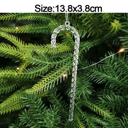 Crystal Acrylic Christmas Tree Hanging Ornaments – 5-Pack