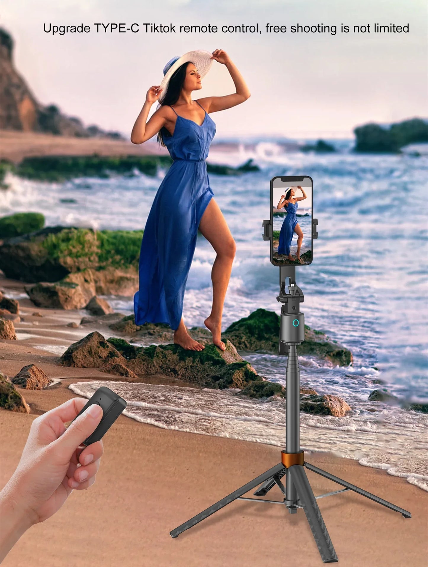 Selfie Stick Tripod 180cm with Face Tracking & 360° Gimbal Stabilizer