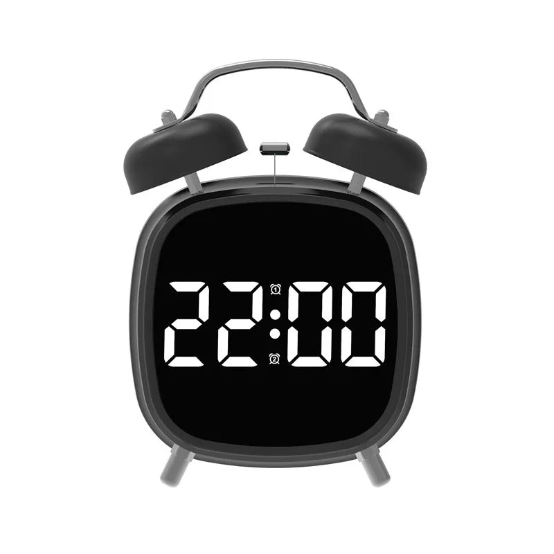 Voice Control Digital Alarm Clock – Double Bell, Super Loud, Night Mode