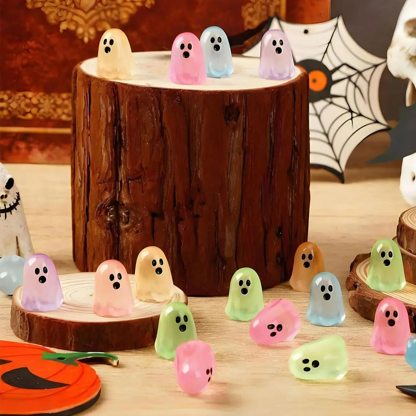 Glow-in-the-Dark Mini Ghost Figurines – Set of 5 or 10