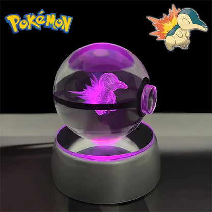 Pokémon 3D Crystal Poké Ball Night Light with LED Base
