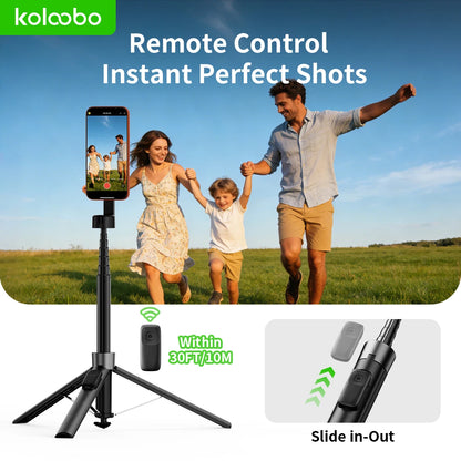 Magnetic Selfie Stick Tripod – 1.8m Extendable, Auto-Open, Foldable with Remote