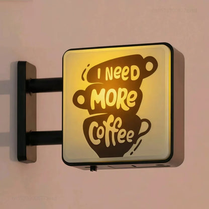 Retro Mini LED Light Sign with Cat Figurine | Home Decor