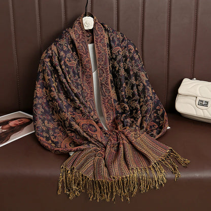 Paisley Print Cashmere Pashmina Shawl for Women – Warm Winter Wrap