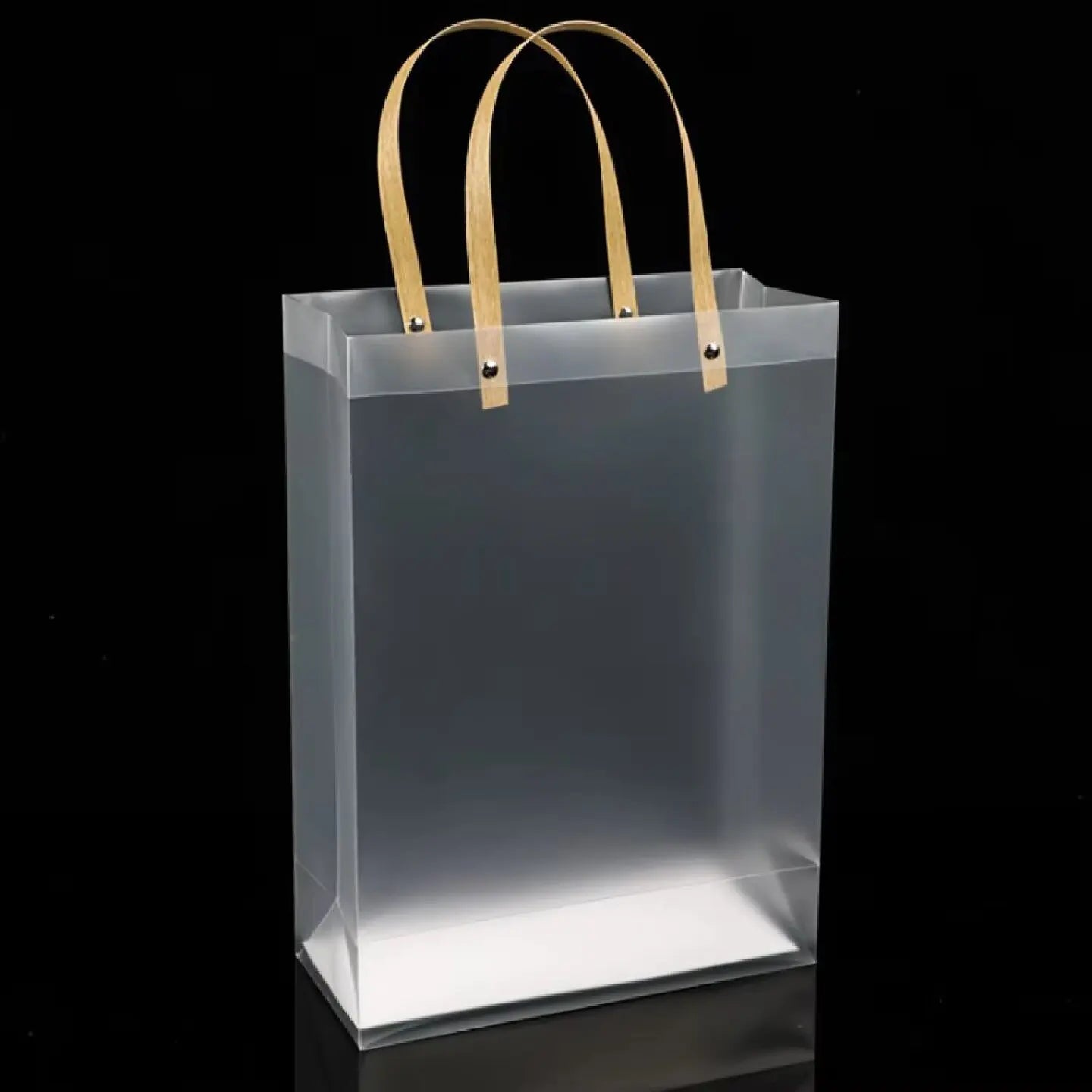 Frosted Transparent Plastic Gift Bags with Handles (10pcs)