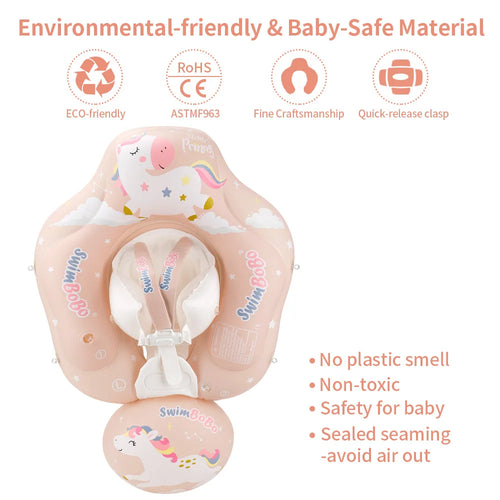 Inflatable Baby Swim Float Ring with Sun Canopy & Toy Beads