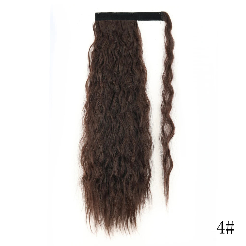 Wrap Around Ponytail Extension Synthetic Straight Hair 22-34 Inch