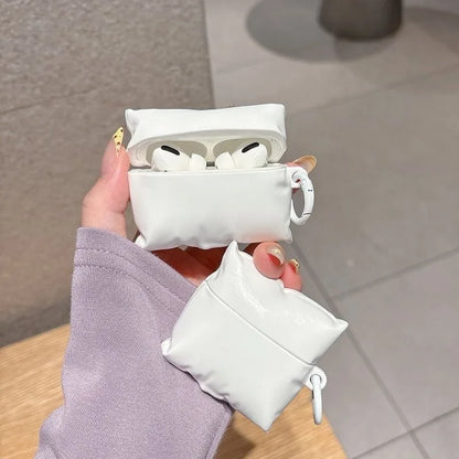 Pillow AirPods Case Soft Silicone with Carabiner Clip