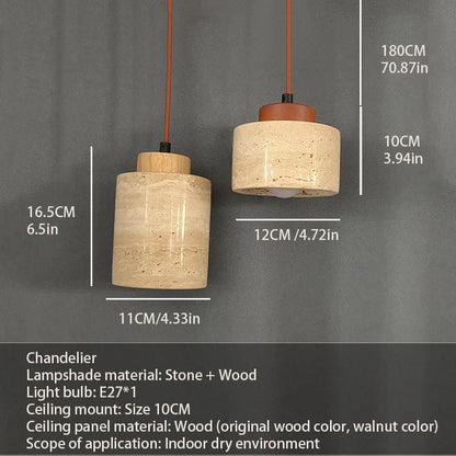 Wabi-Sabi Stone Pendant Light – Japanese Modern Chandelier