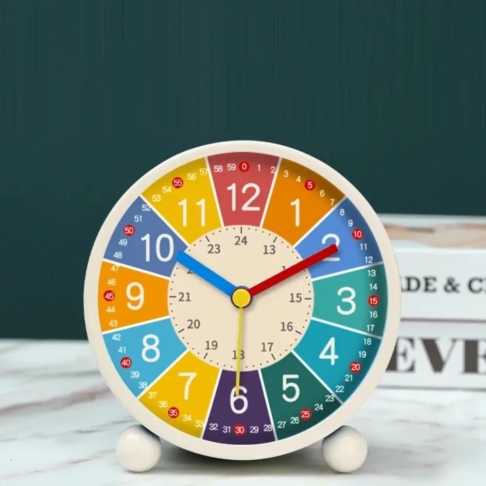 Kids Educational Alarm Clock – Colorful Silent Analog Clock for Children