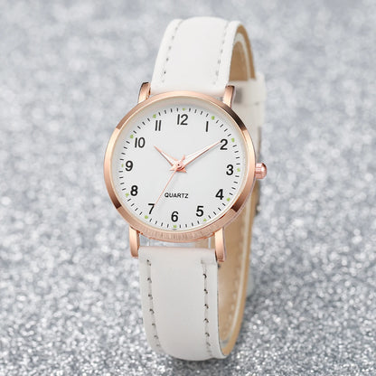 Women's Quartz Watch Leather Band Casual Arabic Dial