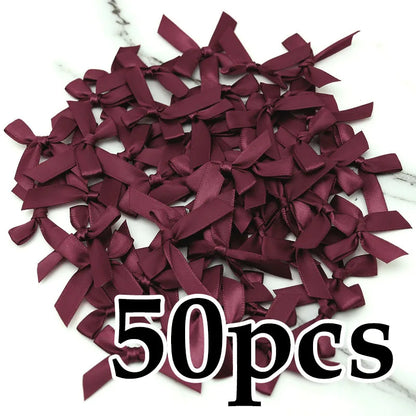 Satin Ribbon Bows 50pcs for DIY Crafts & Gift Wrapping