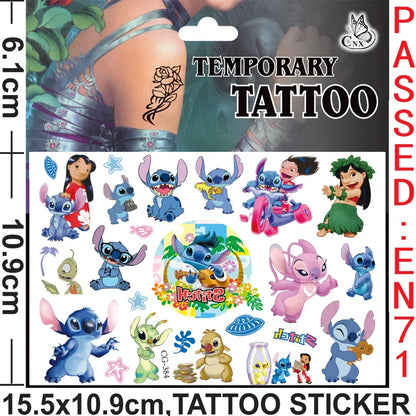 Disney Stitch Temporary Tattoo Stickers Water Transfer Kids Party