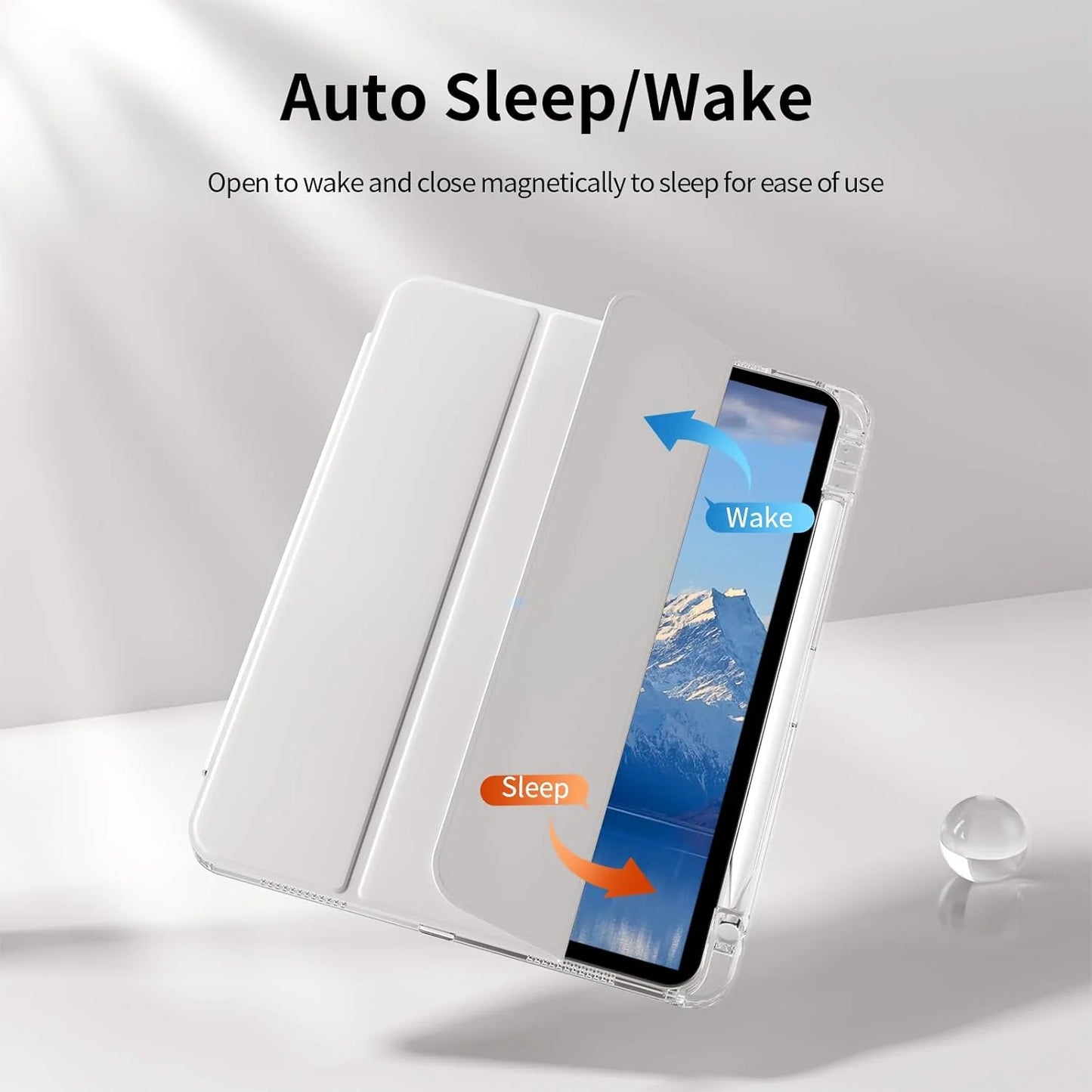 iPad Case Clear Back Smart Folio with Auto Wake/Sleep