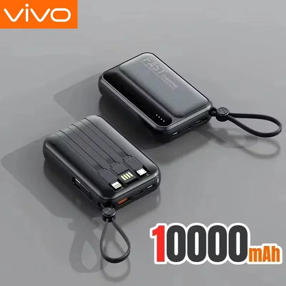 Portable Power Bank with Built-in Cables – Fast Charging 10000–50000mAh