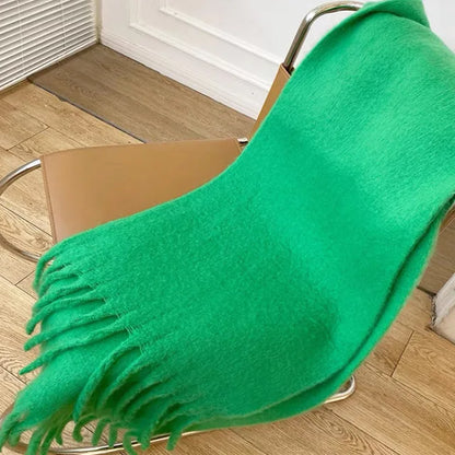 Pashmina Winter Scarf – Women's Thick Warm Shawl with Tassels
