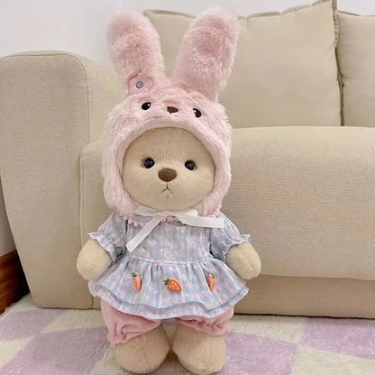 Dress-Up Teddy Bear Plush Toy with Changeable Outfits – Cute Stuffed Animal Doll