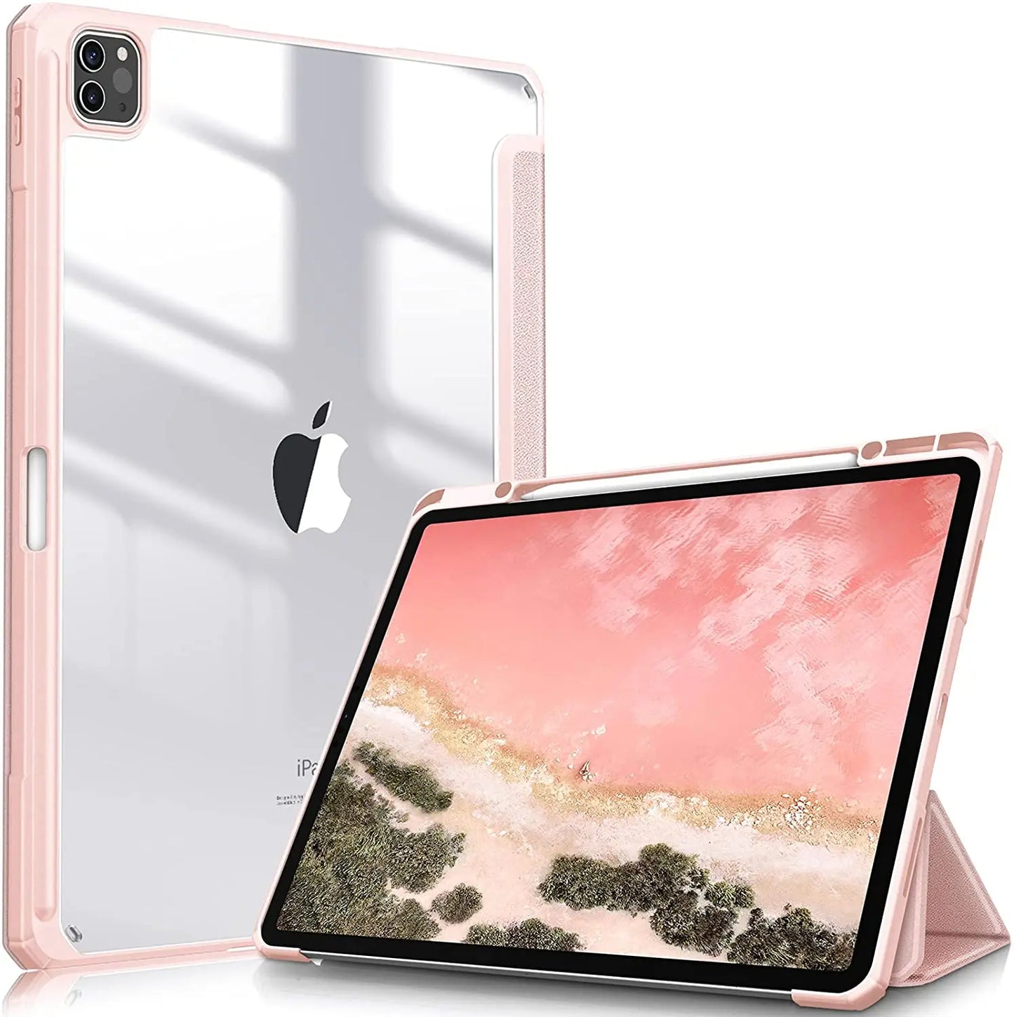 iPad Case with Pencil Holder – Clear Back Folio Cover