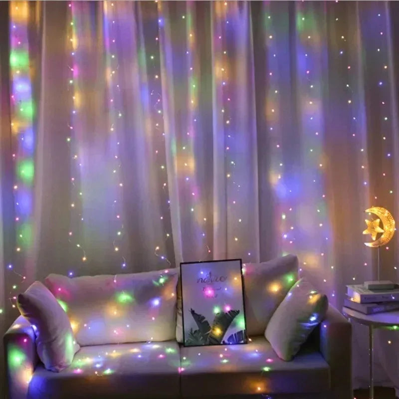 LED Curtain Fairy Lights with Remote Control – USB, Multiple Sizes & Colors