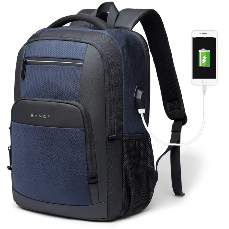 BANGE Laptop Backpack with USB Charging Port – Men's Business Travel School Bag