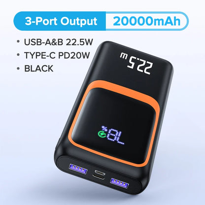 QOOVI Power Bank 22.5W Fast Charging 3-Port 10000/20000mAh Portable Charger