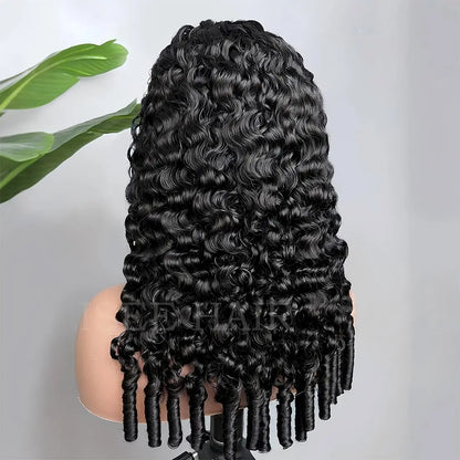 13x4 HD Lace Frontal Wig Human Hair Natural Black 180% 200% Density