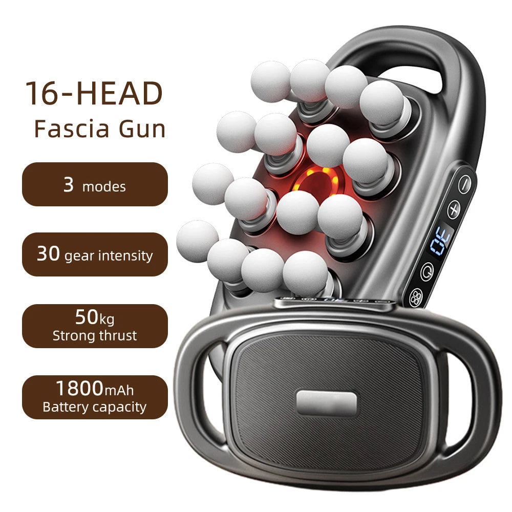 Fascia Gun Massager – Multi-Head High-Frequency Vibration