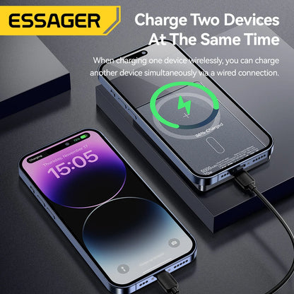 Essager Magnetic Wireless Power Bank 5000mAh 20W Slim MagSafe Portable Charger