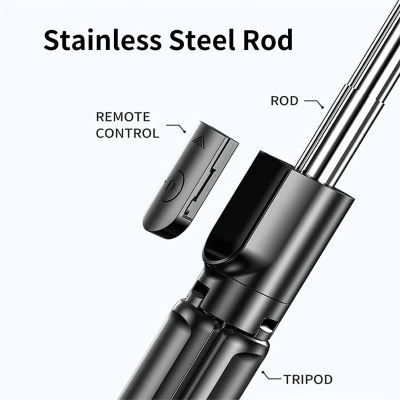Bluetooth Selfie Stick Tripod with LED Fill Light – 680mm Extendable
