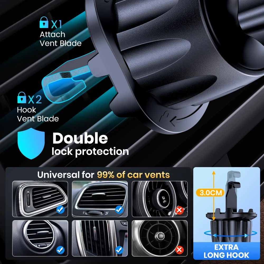 Magnetic Car Phone Mount – 6 N52 Strong Magnets Air Vent Holder