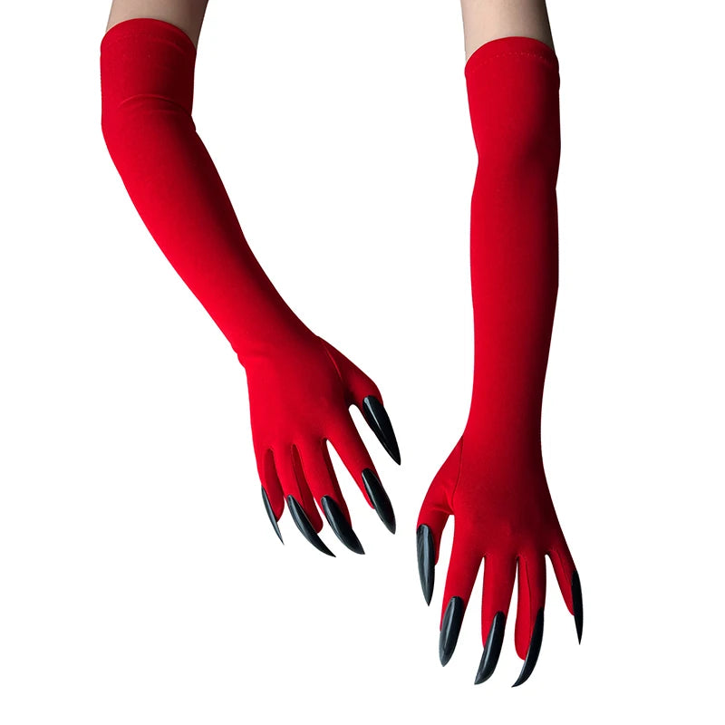 Halloween Long Claw Gloves – Scary Witch & Devil Costume Mittens
