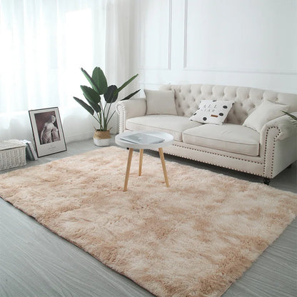 Tie-Dye Fluffy Plush Area Rug – Soft Shaggy Carpet for Living Room & Kids