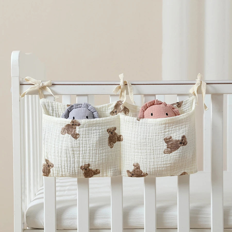 Baby Crib Organizer Hanging Storage Bag – Bedside Diaper Caddy
