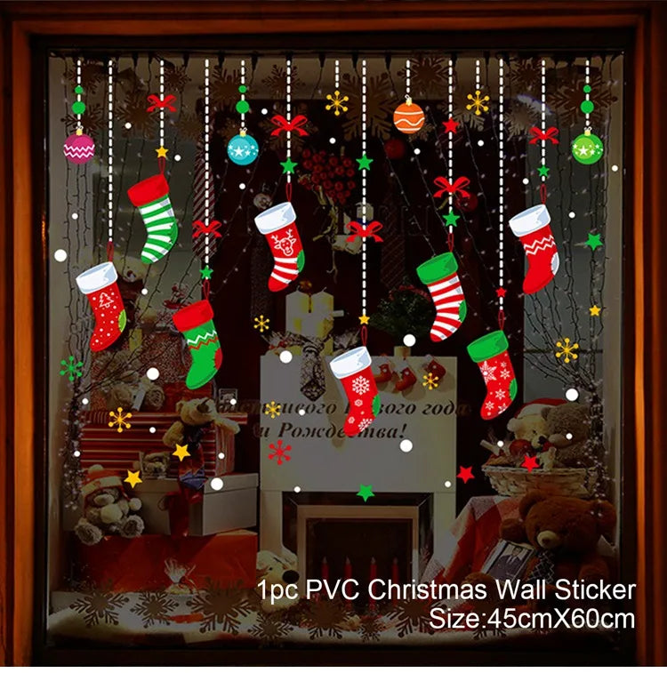 Christmas Window Stickers – PVC Removable Holiday Wall & Glass Decals