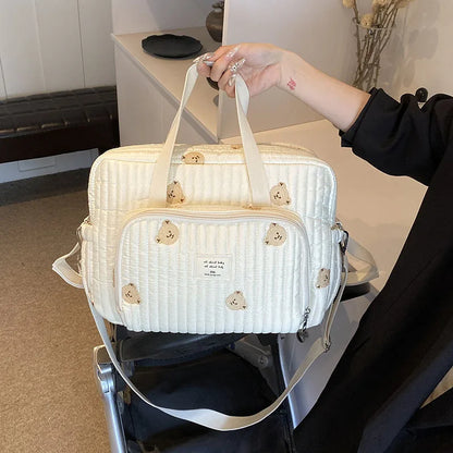 Large Embroidered Diaper Bag Mommy Shoulder Crossbody Handbag