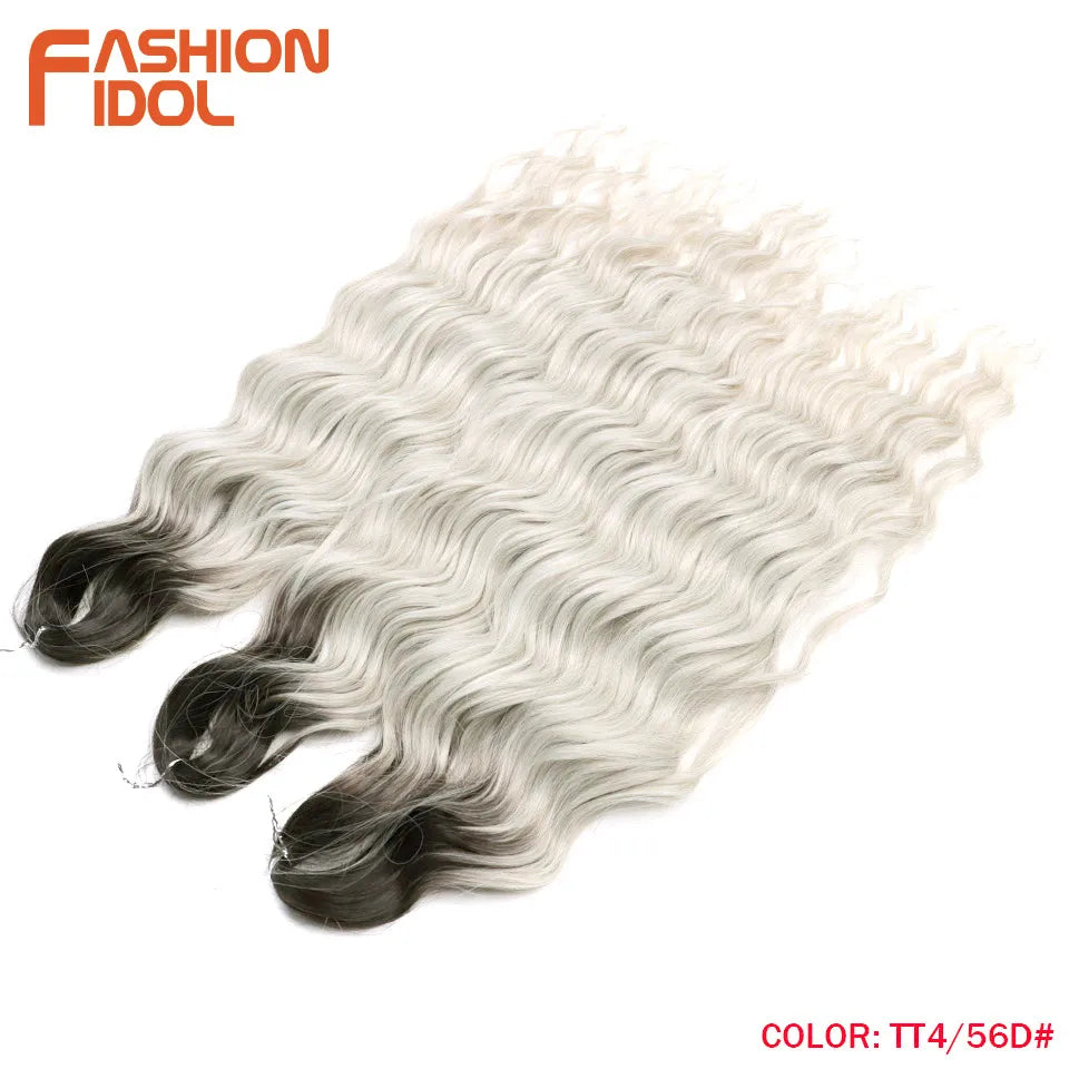 Deep Wave Braiding Hair Extensions 24 Inch – Synthetic Water Wave Crochet Hair