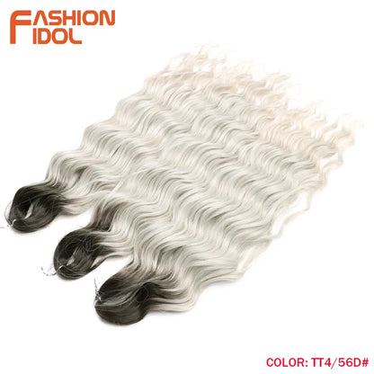 Deep Wave Braiding Hair Extensions 24 Inch – Synthetic Water Wave Crochet Hair