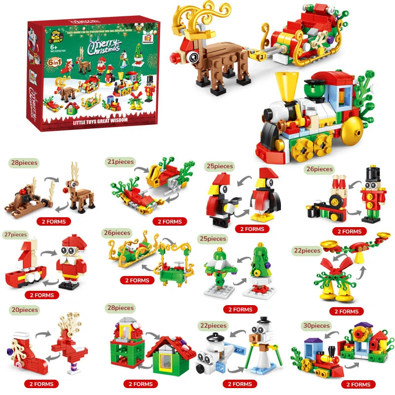 Christmas Micro Building Blocks Set – Santa, Reindeer & More