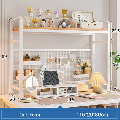Multi-Layer Desktop Bookshelf with Wrought Iron Frame