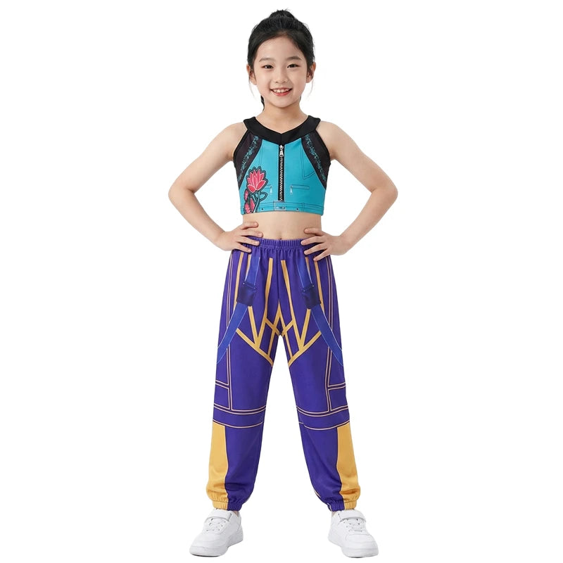 Rumi Anime Cosplay Costume – Kids 3-Piece Dance Outfit Sizes 110–150