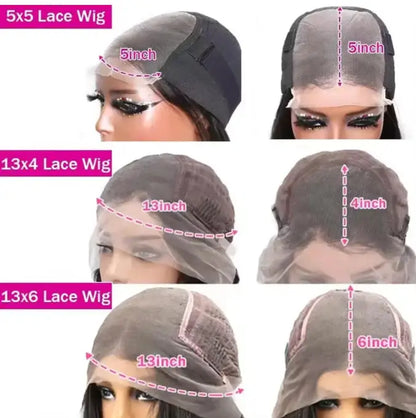 Bone Straight Human Hair Wig HD Lace 250% Density 13x4 13x6 5x5 Glueless