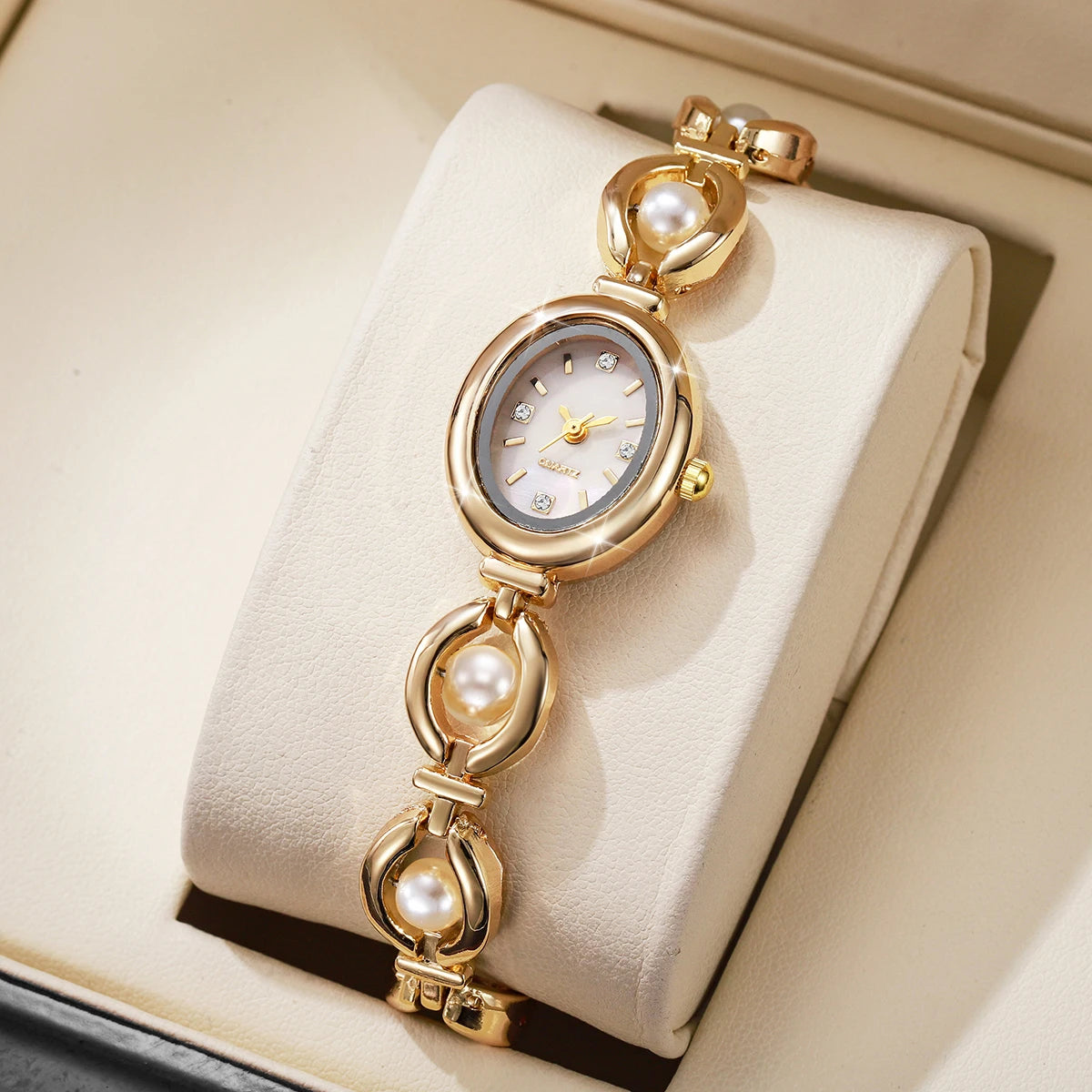 Pearl Bracelet Watch for Women – Elegant Quartz Wristwatch