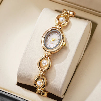 Pearl Bracelet Watch for Women – Elegant Quartz Wristwatch
