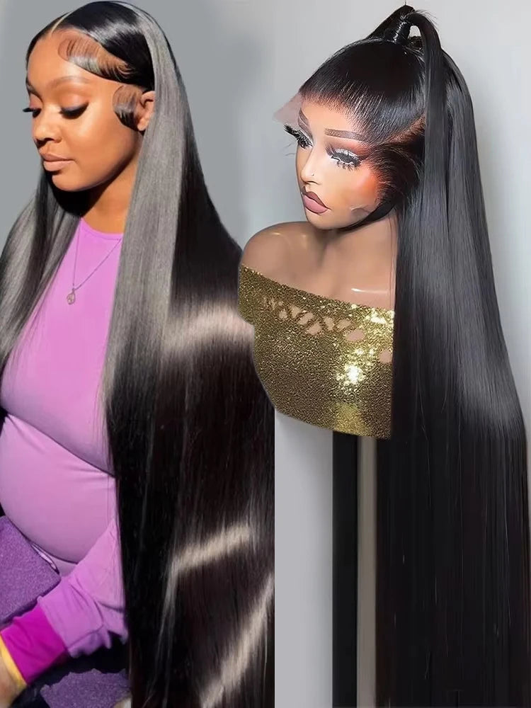 Straight Lace Front Wig Peruvian Human Hair 13x4 13x6 HD 200% 250% Density
