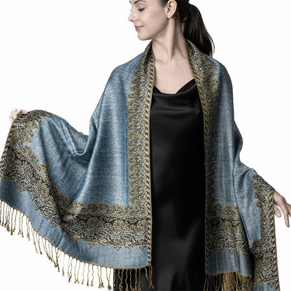 Paisley Print Cashmere Pashmina Shawl for Women – Warm Winter Wrap