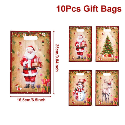 Christmas Gift Bags with Handles – Santa, Snowman & Holiday Designs