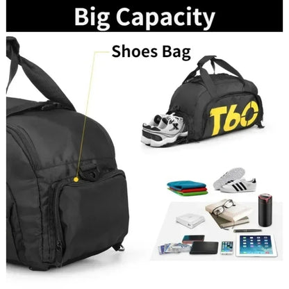 T60 Sports Gym Bag with Dry Wet Separation – Large Capacity