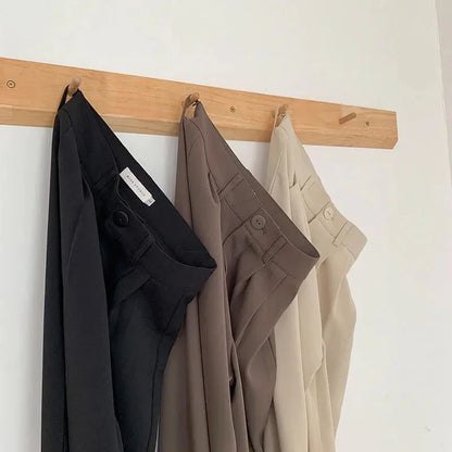 High Waist Straight Pants for Women – Loose Fit Office Trousers